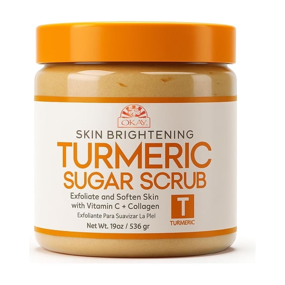 Okay Pure Naturals Turmeric Sugar Body Scrub, 19 oz