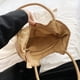 thumbnail image 2 of Bolso de hombro para mujer con borlas en color de contraste tejido de paja para fiesta (caqui), 2 of 8