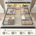 thumbnail image 2 of EnHomee Full Size Bed Frame with Headboard and 4 Drawers Bed Frame Full Bed Frame with LED Lights & 2-Tier Storage Shelf & Charging Station NO Box Spring Needed, 2 of 7