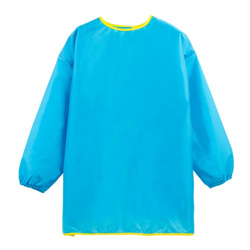 Skymirror Kids Solid Color Waterproof Long Sleeve Painting Apron Feeding Smock Bib Coat