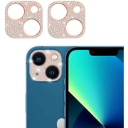 [2 Pack] Jusy Bling Diamond Camera Lens Protector Compatible with iPhone 13 Pro Max/iPhone 13 Pro Sparkle Glitter Rear