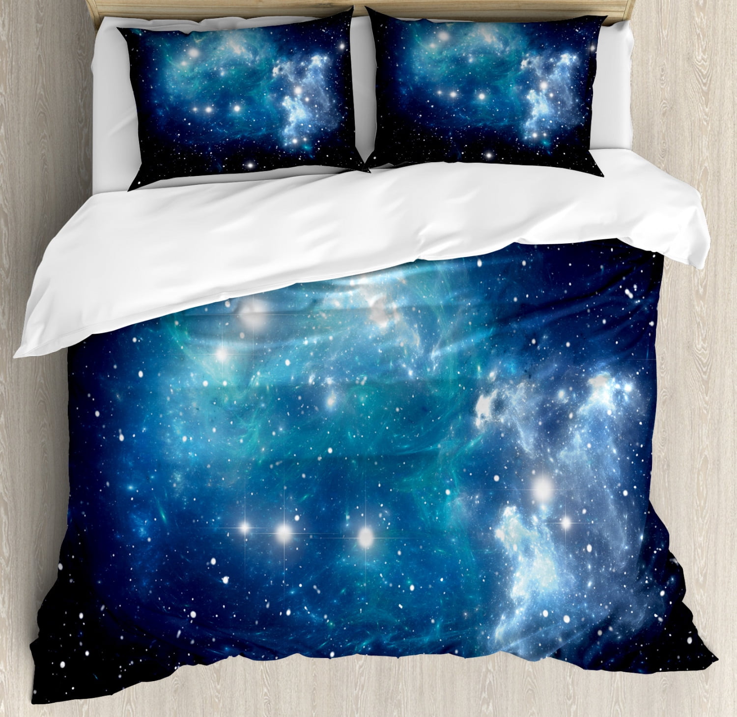 Space Duvet Cover Set Queen Size, Vibrant Celestial Supernova Scenery  Dynamic Energy Andromeda Mystical Outer Space Picture, Decorative 3 Piece  