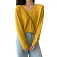 thumbnail image 2 of Promotion! Knit Cardigan Women's Small Short V-neck Long Sleeve Thin Jacket, 2 of 5