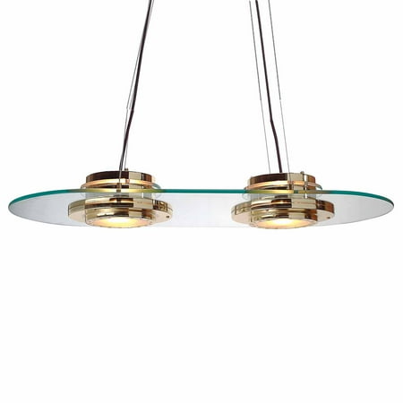 

Renovators Supply Elegant Kitchen Halogen Ceiling Pendulum Hung Double Lights Bright Brass Housing