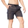 thumbnail image 2 of Leesechin Cargo Shorts for Men Drawstring Loose Twill Outdoor Wear, 2 of 6