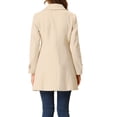 thumbnail image 3 of INSPIRE CHIC Manteaux pour Femmes Col Peter Pan Boutonnage Simple devant à Boutons Manteaux d'Hiver L Beige, 3 of 6