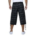thumbnail image 2 of X RAY JEANS Mens Belted 18" Inseam Below Knee Long Cargo Shorts, Plaid Charcoal, 34, 2 of 6