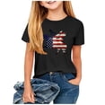 thumbnail image 4 of ATOGUTA Shirts for Girls Kids Flag Tshirt Patriotic Top Independence Day Outfit Black, Size 3T-14, 4 of 5