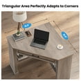 thumbnail image 5 of SEDETA Corner Desk for Small Space, 31.5 Inch Triangle Computer Desk with Drawer & Open Shelves for Home Office, Bedroom, Living Room, Small Farmhouse Corner Desk with Storage, Grey, 5 of 8