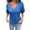 Blue, variant on Posijego Womens V Neck Sweater Shirts Summer Short Sleeve Knit Pullover Casual Lightweight Tops for Women