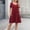 Wine, variant on qelini Summer Dresses for Women Pocket Baggy Mid-Length Dresses Crewneck Short Sleeve A-line Dress Solid Color Dress