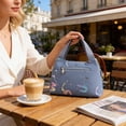 thumbnail image 4 of Bolso tote informal para mujer, ideal para el trabajo, los desplazamientos o para llevar el almuerzo | Bolso de mano ligero de tela con bolsillo frontal con cremallera, 4 of 6