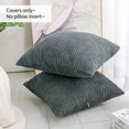 thumbnail image 2 of PiccoCasa 2Pcs Corduroy Cushion Covers Decorative Soft Throw Pillow Covers Dark Gray 20"x20", 2 of 7