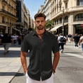 thumbnail image 6 of JoveMarine Mens Short Sleeve Button Down Shirts Breathable Fabric Casual Everyday Comfort Top,Black L, 6 of 8