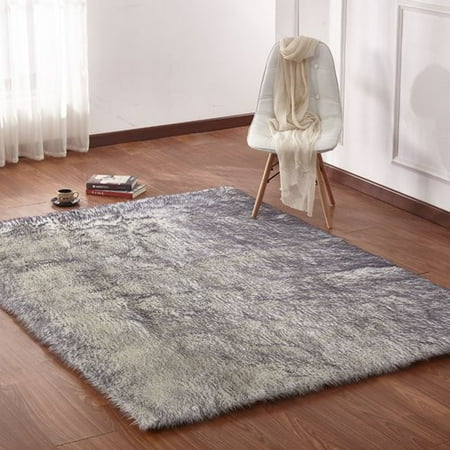 Rosdorf Park Opaly Fox Animal Faux Fur White Gray Area Rug Rosdorf Park Opaly Fox Animal Faux Fur White Gray Area Rug