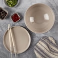 thumbnail image 5 of INFUSE 8 Piece Set Large Stoneware Ramen Bowl Noodles Pho Soup Dinner with Chopsticks Plates/Lids, Matcha Green & Sand, 5 of 8