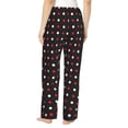 thumbnail image 3 of Sigee Red and white polka dots Print Women's Soft Pajama Pants - Breathable and Comfortable Lounge Sleep Bottoms with Elastic Waistband and Pockets-X-Large, 3 of 9