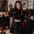 thumbnail image 5 of Gothic Halloween Decor Black Halloween Garland 69 Inch Spooky Halloween Decorations for Home Haunted House Decor Black and Red Party Decor, 1 Pack, 5 of 7