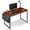 Teak Color, variant on MoNiBloom Computer Desk with Storage Bag, 47" Writing Office Table with Metal Frame for Home Office, Walnut Color