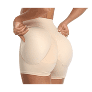 BIMEI 2PS Sponge Butt Lifter Padded Panties Womens Short Shapewear Hip Enhanced Underwear Tummy Control,Beige,3XL
