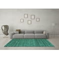 thumbnail image 3 of Ahgly Company Indoor Rectangle Abstract Turquoise Blue Modern Area Rugs, 2' x 4', 3 of 4