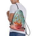 thumbnail image 3 of Drawstring Backpack - Floating Colorful Cereal Splash Proof Small Drawstring Gym Bag for Women Men, Cinch Sports String Bag Backpack for Travel Swimming Beach, 3 of 8