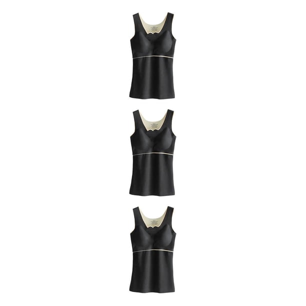 Sonducket Ropa interior térmica de invierno para mujer, Top grueso de alta elasticidad para mantener el calor, chaleco básico informal de fibra Type1 NO1