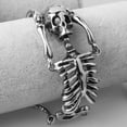 thumbnail image 3 of 8.26" Hot Mens Vintage 316L Stainless Steel Skeleton Skull Bracelet Chain Bangle, 3 of 6