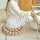 thumbnail image 3 of Almohadón de algodón y lino de 16 pulgadas redondo, cojín de tatami, sala de estar, oficina, caqui, 3 of 6