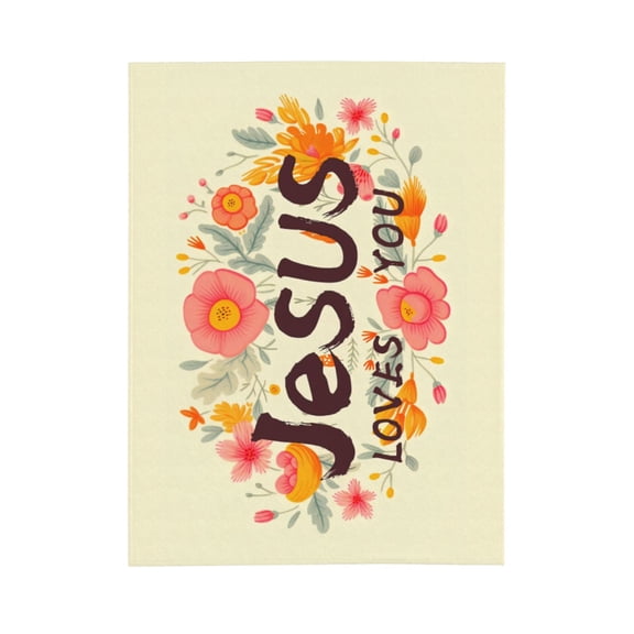 PHELIKA Jesus Loves You Christian Monogram 01 All Season Soft Throw Blanket Lightweight Flannel Fleece Blankets 50"x40"