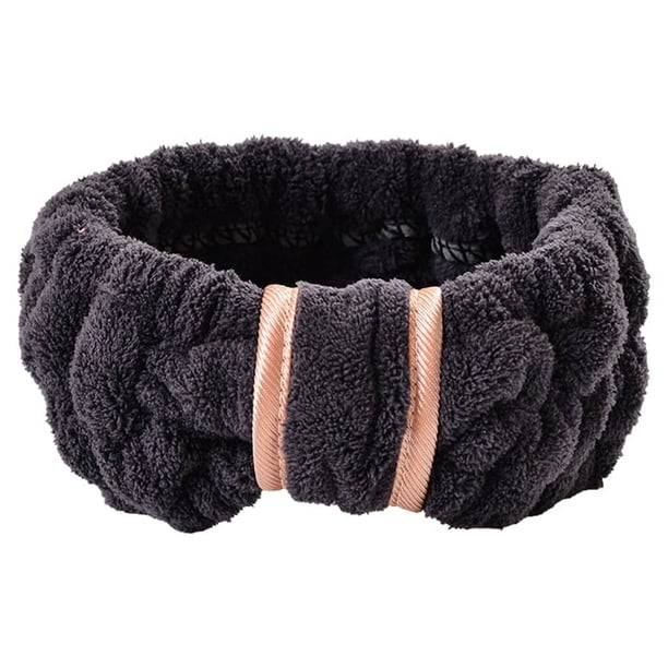 Minnieouse Banda para el cabello de cara Coral Fleece Diadema Suministros para el hogar Accesorios de peinado Ropa, zapatos y accesorios Miscelánea Negro