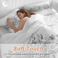 thumbnail image 4 of 3 Piece Black Grey Eucalyptus Leaves Duvet Cover Set Twin Size,Microfiber Comforter/Quilt Cover with Corner Ties and 2 Pillowcases,Spring Summer Botanical Floral Soft Bedding with Zipper Closure, 4 of 8
