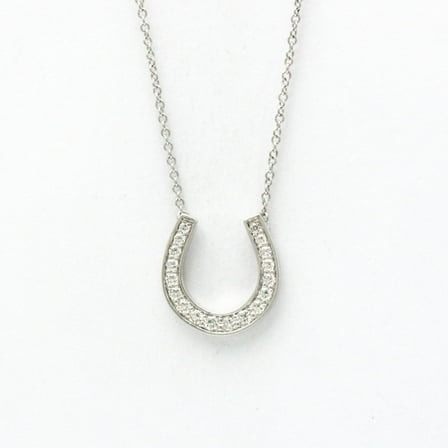 Pre-Owned Tiffany Horseshoe Diamond Necklace Platinum Diamond Women,Men Fashion... (Good)