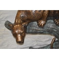 thumbnail image 2 of Nifao Leopard on a Tree Trunk Bronze Statue – Home Decor Sculpture, 38"L x 34"W x 36"H, 2 of 12