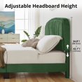 thumbnail image 3 of Intexca Full Size Velvet Bed Frame, Adjustable Headboard, Wood Slats (Green), 3 of 5