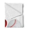thumbnail image 2 of Sports Soft Flannel Fleece Throw Blanket, I Love Baseball Heart with Baseball Ball Passion Valentine Leisure Time Joy, Cozy Plush for Indoor and Outdoor Use, 60" x 80", Red Black White, by Ambesonne, 2 of 5