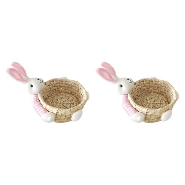 Cesta de Pascua con forma de conejo, cesta de regalo para dulces, contenedor para refrigerios, bonita cesta para huevos de Pascua. Pequeño
