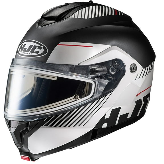 HJC C91 Prod Modular Snow Helmet w/Heated Electric Shield Black/White/Gray MD