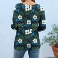 thumbnail image 6 of Craaazy Women's Spring/Summer Hawaiian Print Loose Casual Round Neck 3/4 Sleeve T-Shirts Gifts, 6 of 6
