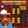 thumbnail image 2 of Iugvhana Heated Pants Mens Outdoors Waterproof Heated Trousers 18 Heating Zones Heated Workwear USB Charging Pants Black L, 2 of 9
