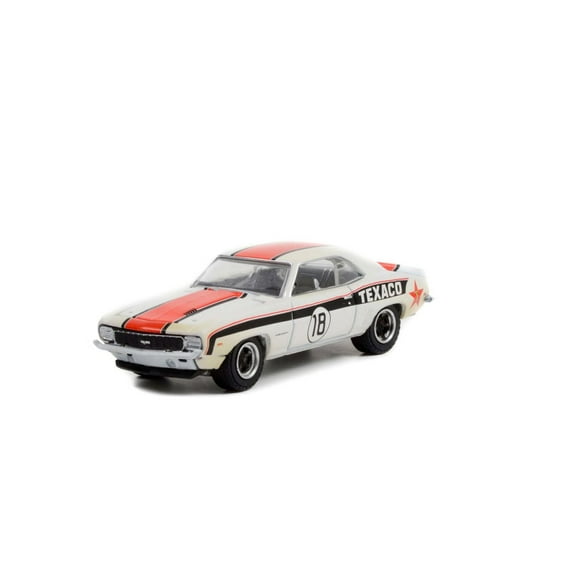 1969 Chevy Camaro RS #18 (Dirty Version), White - Greenlight 41140B/48 - 1/64 scale Diecast Car