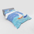 thumbnail image 2 of Ambesonne Nautical Bedding Set 4 Pcs, Grunge Sailboats Ocean, Queen, Pale Blue, 2 of 2