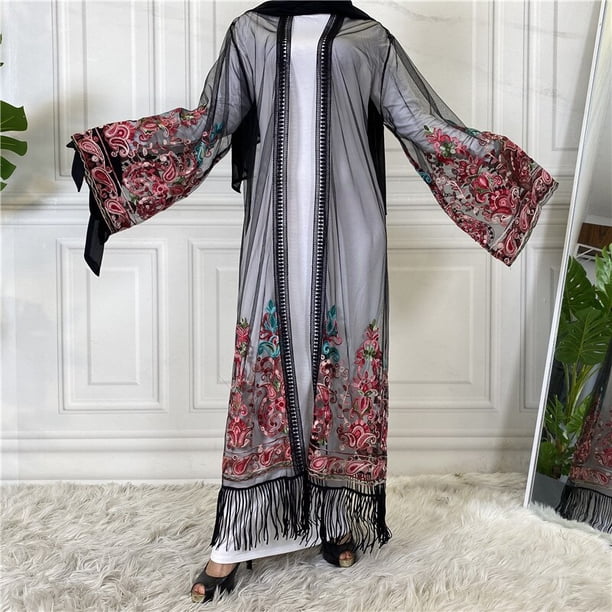 Eid Open Abaya Kimono Dubai Turkey Muslim Cardigan Abayas Hijab Dresses
