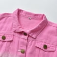 thumbnail image 4 of SHIWEN 3M-10Y Girls Boys Denim Jacket for Kids Baby Spring Fall Button down Jean Jacket Toddler Gradient Color Short Denim Jacket Coat, 4 of 7