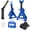 3T stands+Light+Chock Blue, variant on 3 Ton Jack Stands with Tire Repair Kit - Heavy Duty Car Lifting Stands, 6,600 LBS Capacity, Double Pin Locking, Adjustable Height for SUV & Truck, 1 Pair, Blue