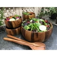 thumbnail image 2 of Kalmar Home 12-Inch Acacia Wood Smooth Extra Large Salad Bowl with 4 Bowls, 2 of 2