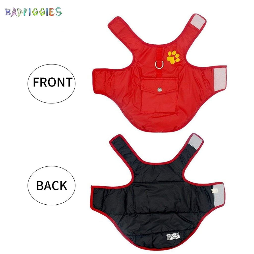 BadPiggies Double Sides Dog Vest Coat Winter Waterproof Pet Jacket for Small Medium Large Dogs (XL, Red)
