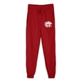 thumbnail image 3 of Sakmal Athleisure Women's Pants Joggers Winter Sweatpants Red Floral High Waisted Full Length Pants with Pockets, 3 of 4