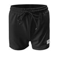 thumbnail image 4 of Sngxgn Womens Casual Comfy Shorts Summer with Pockets Wide Leg Cotton Short(Black,L), 4 of 4
