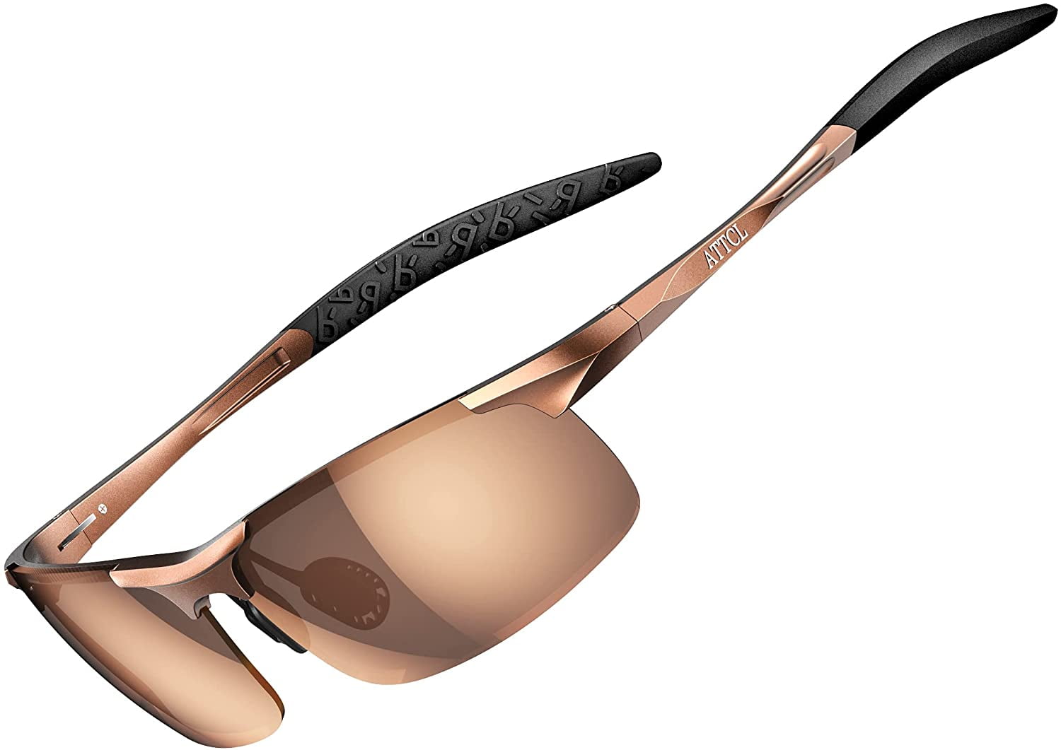 ATTCL Mens Sports Driving Polarized Sunglasses for Men Almg metal